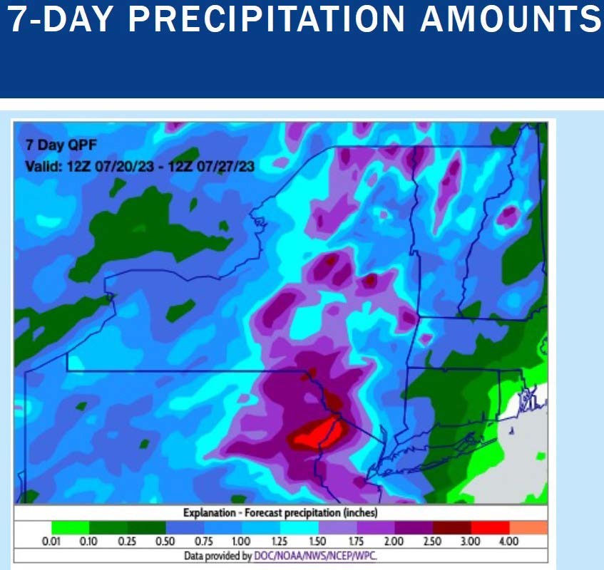 7-day Precipitation amounts