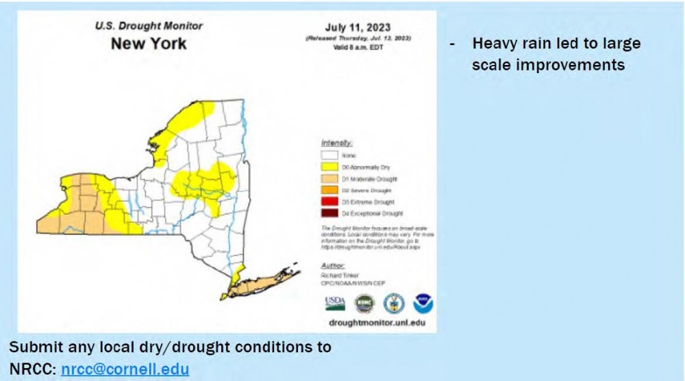 U.S. Drought monitor map of NY 