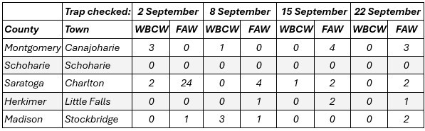 Pest Monitoring table