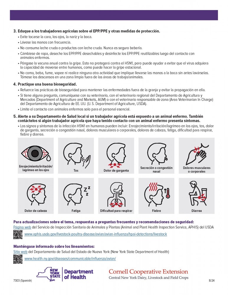 Gripe aviar H5N1 Recomendaciones para productores y operadores lácteos