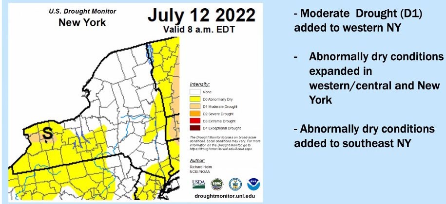 Drought map for NY